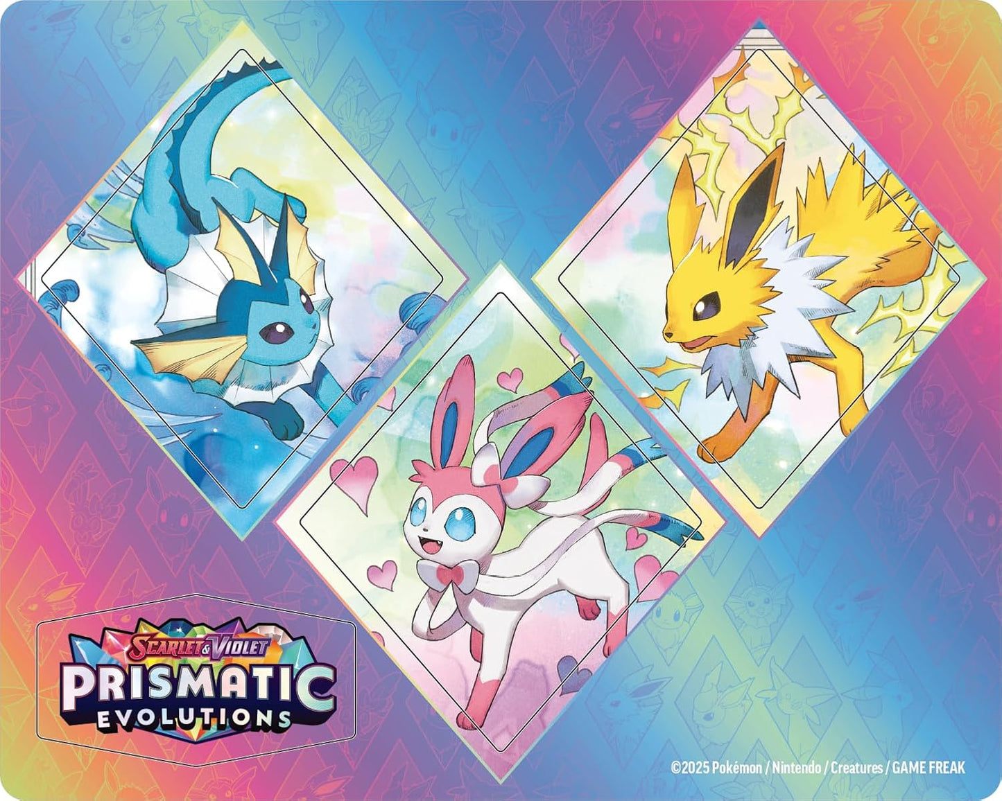 Pokémon TCG: Scarlet & Violet—Prismatic Evolutions Tech Sticker Collection – Sylveon (1 Foil Promo Card & 3 Booster Packs)