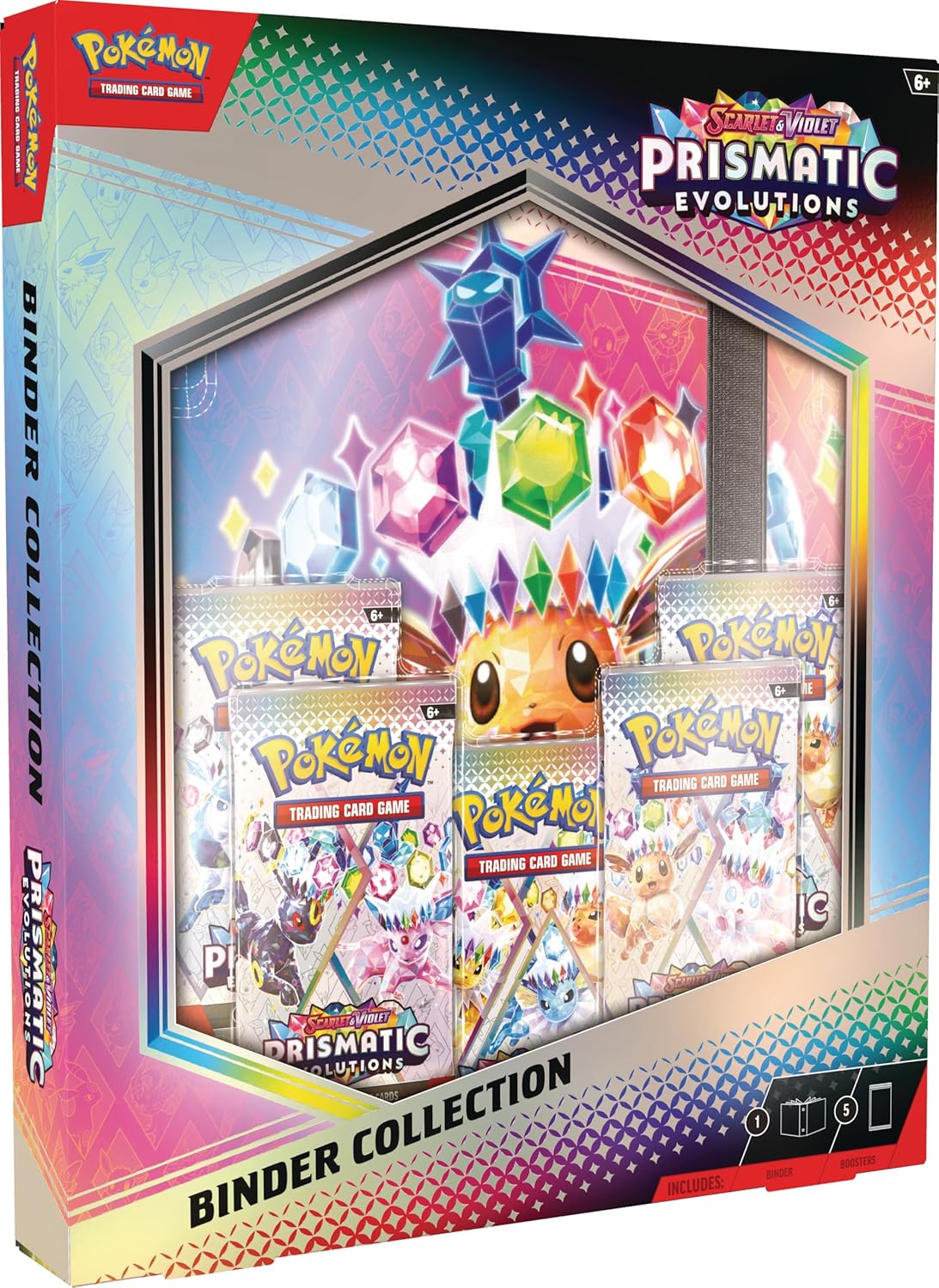 Pokémon TCG: Scarlet & Violet—Prismatic Evolutions Binder Collection (Binder with 378 Pockets & 5 Booster Packs)