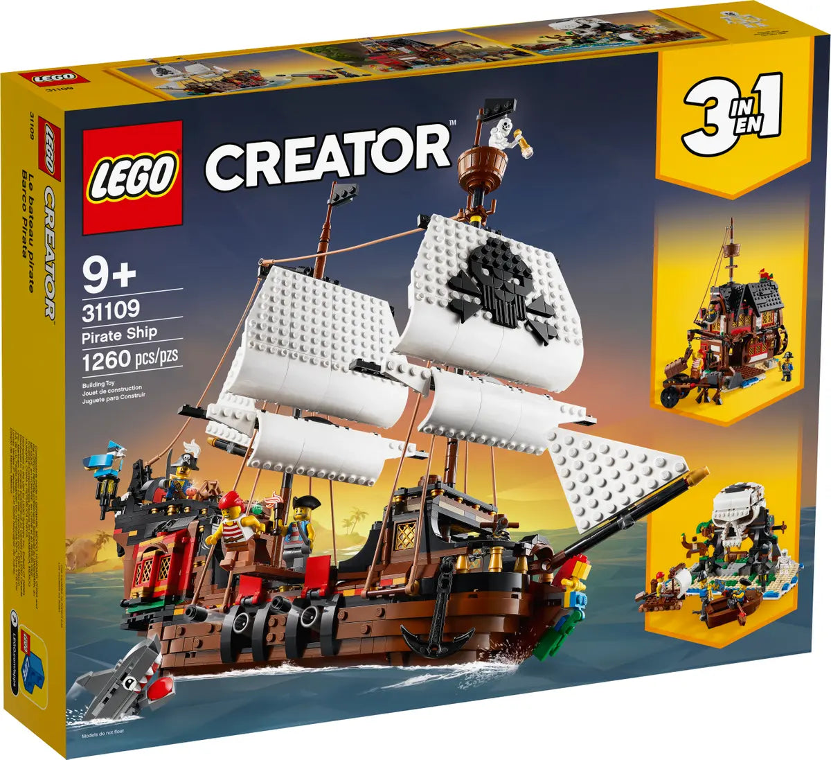 LEGO 31109 Creator 3in1 Pirate Ship Toy with Inn & Skull Island