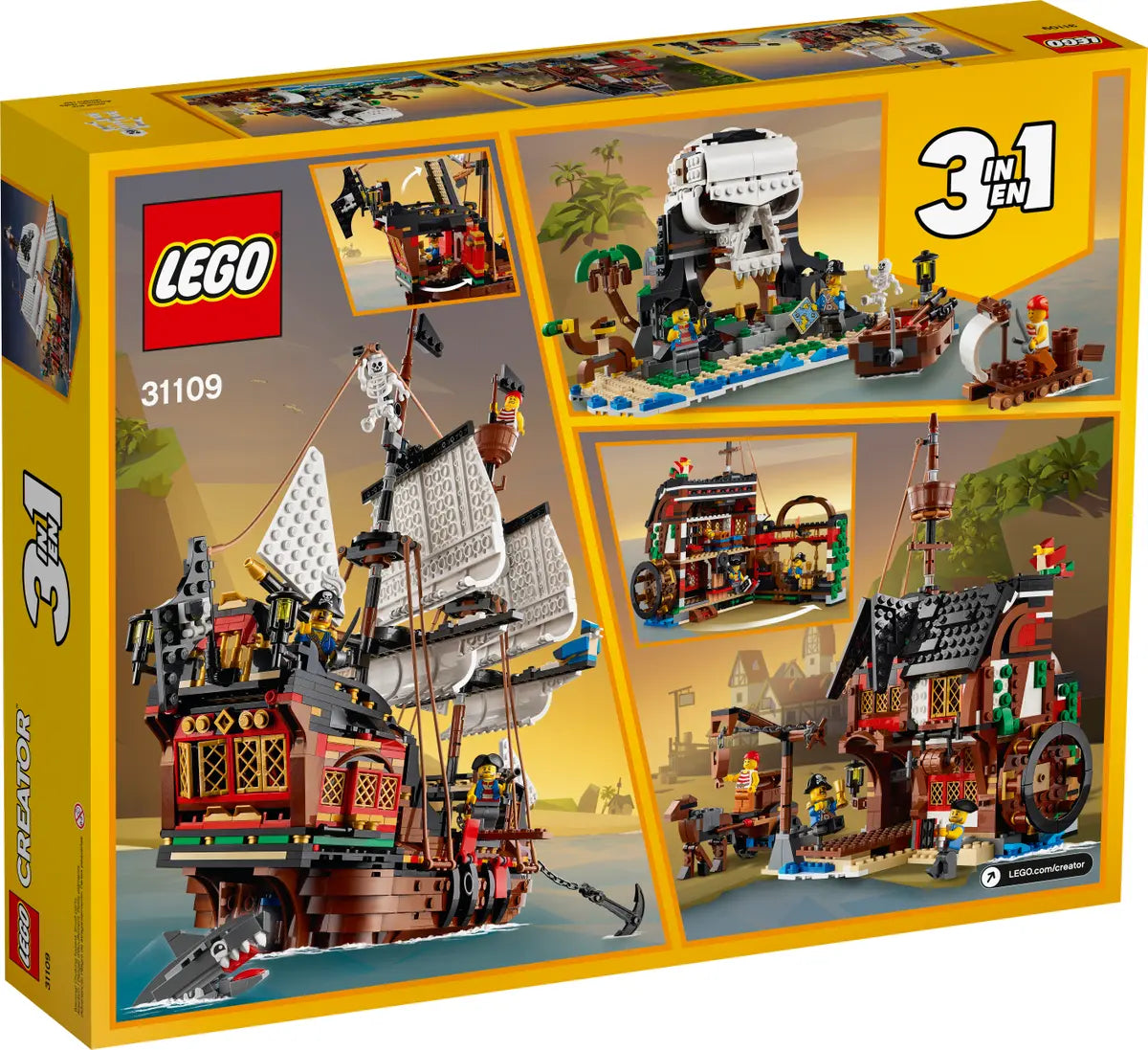 LEGO 31109 Creator 3in1 Pirate Ship Toy with Inn & Skull Island