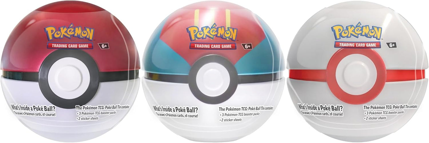 Pokémon TCG: Poké Ball Tin 3 Booster Packs (1 random colour supplied)