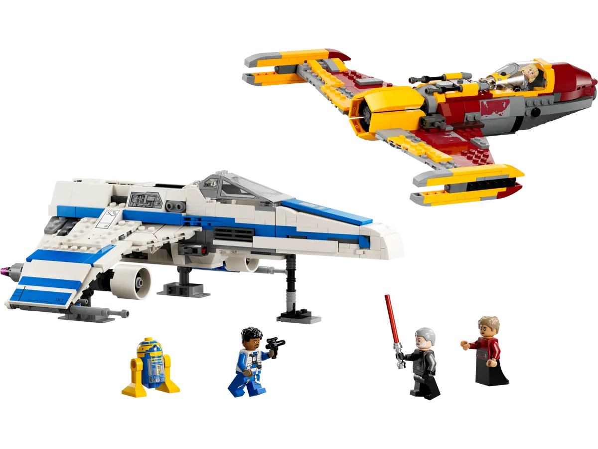 LEGO Star Wars New Republic E-Wing vs. Shin Hati’s Starfighter, Ahsoka Series Set with 2 Toy Vehicles, Droid Figure, 4 Minifigures and 2 Lightsabers 75364