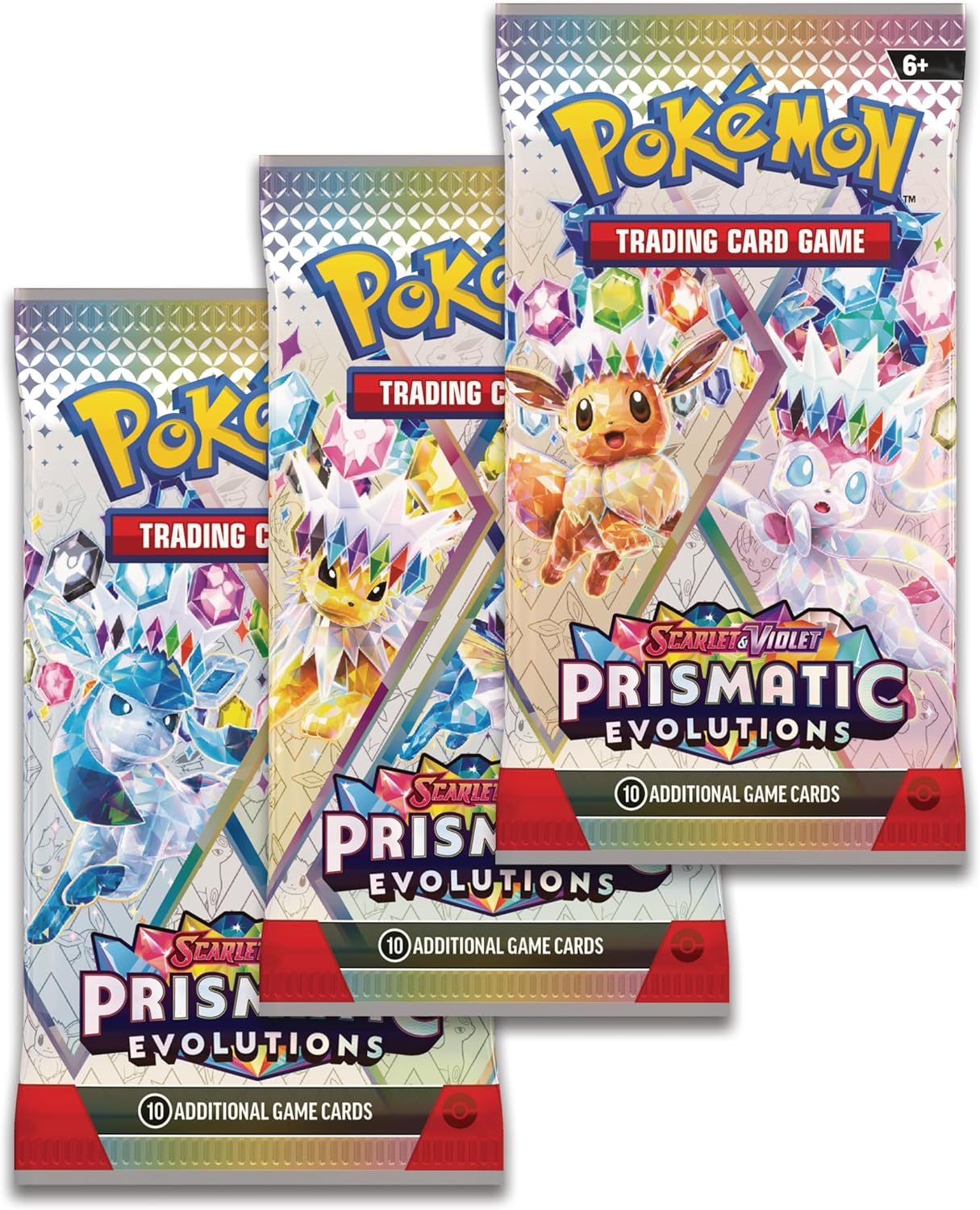 Pokémon TCG: Scarlet & Violet—Prismatic Evolutions Tech Sticker Collection – Sylveon (1 Foil Promo Card & 3 Booster Packs)