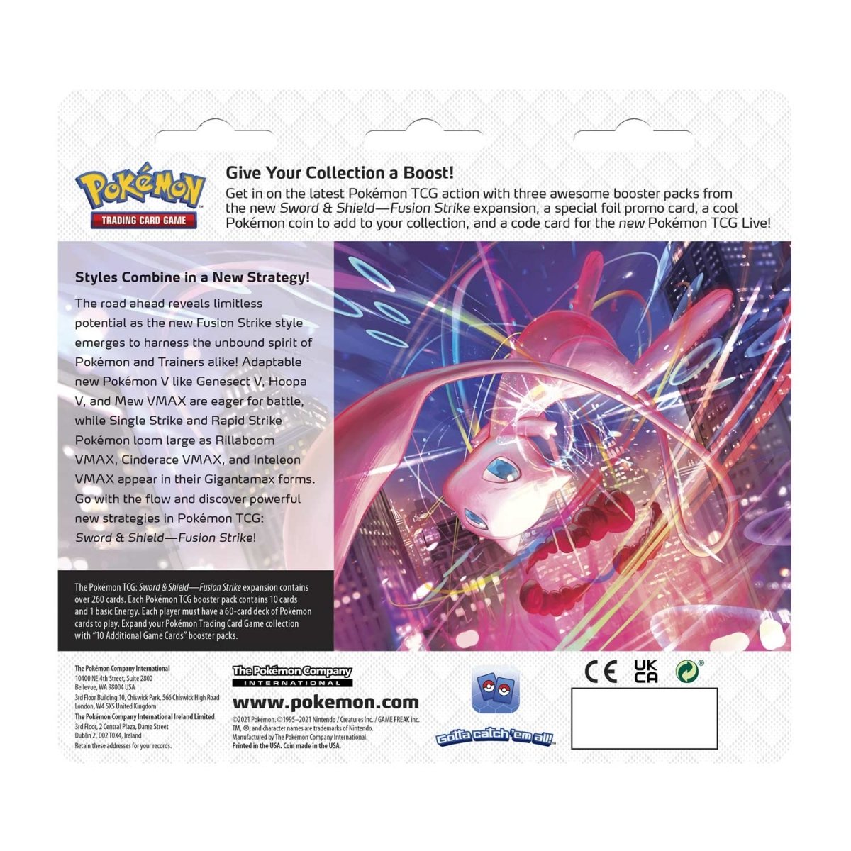 Pokémon TCG: Sword & Shield-Fusion Strike 3 Booster Packs, Coin & Eevee Promo Card